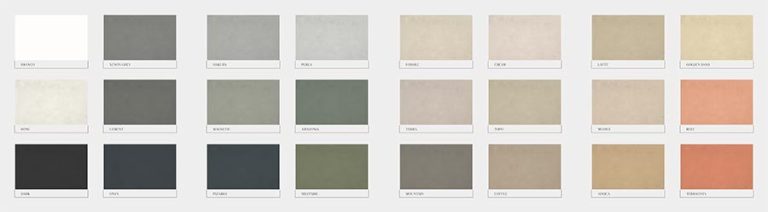 Microcemento colores, carta de cálidos y fríos