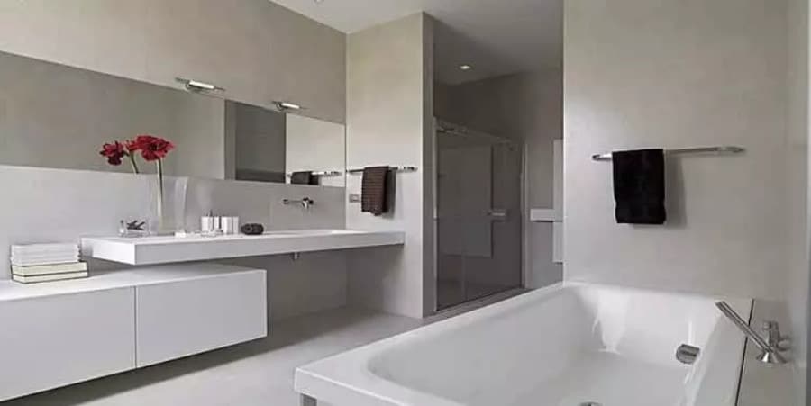 Microcemento beige baño