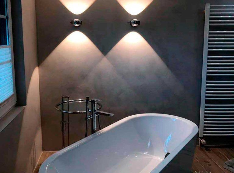 Pared de microcemento gris,