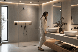 INICIO 11-2022 19 Renueva tu baño con microcemento, material resistente y versátil que permite diseños sin juntas, ideales para suelos, paredes y encimeras.