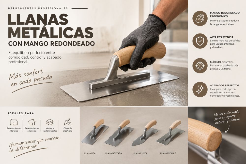 Llanas metalicas para microcemento