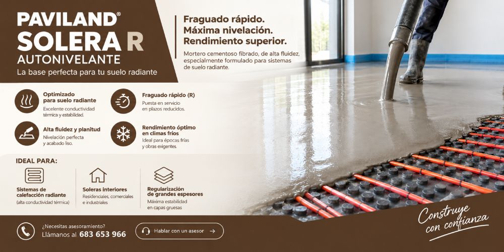 autonivelante para suelo radiante, Paviland Solera R