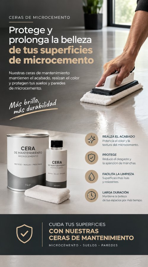 ceras para microcemento, protección